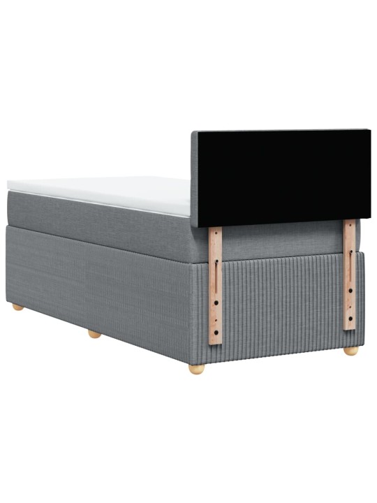 Box spring postel s matrací světle šedá 80 x 200 cm textil
