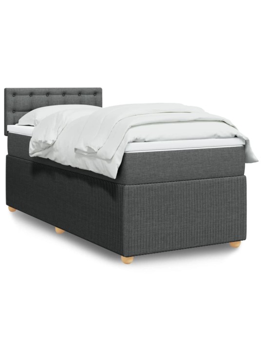 Box spring postel s matrací tmavě šedá 80 x 200 cm textil