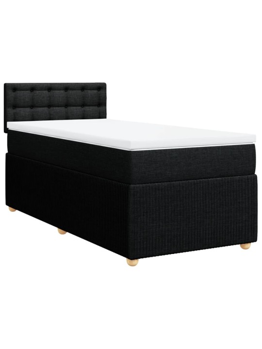 Box spring postel s matrací černá 80 x 200 cm textil