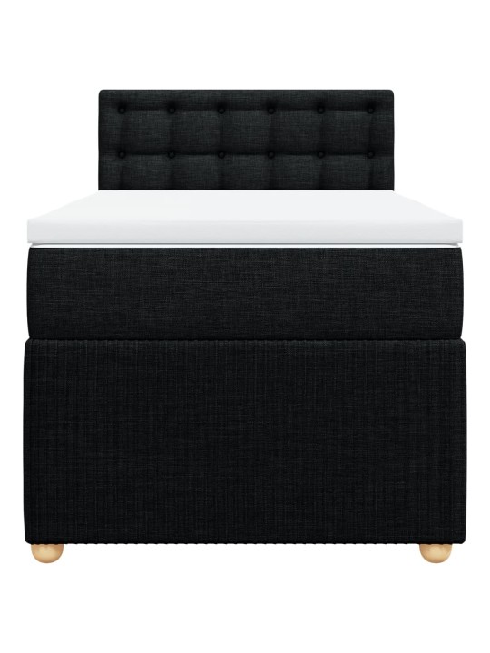 Box spring postel s matrací černá 80 x 200 cm textil
