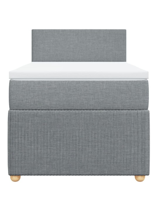 Box spring postel s matrací světle šedá 90x190 cm textil