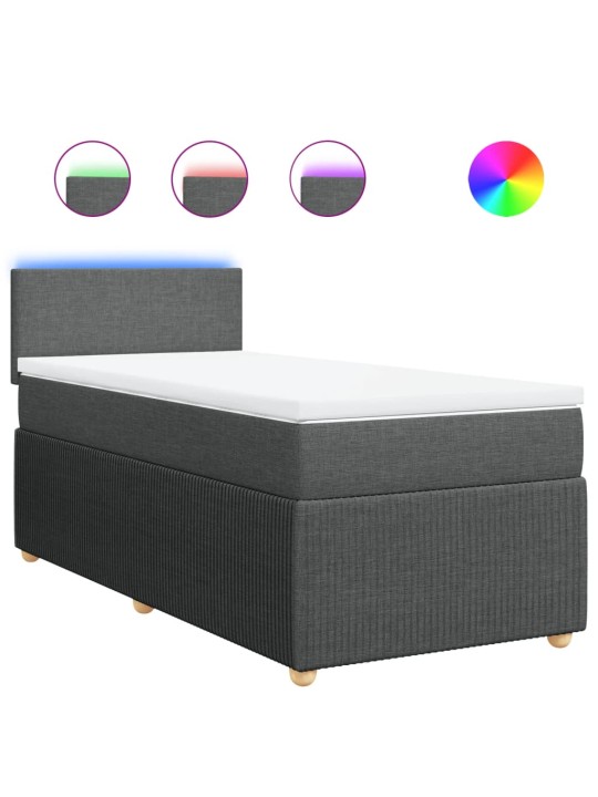 Box spring postel s matrací tmavě šedá 90x190 cm textil