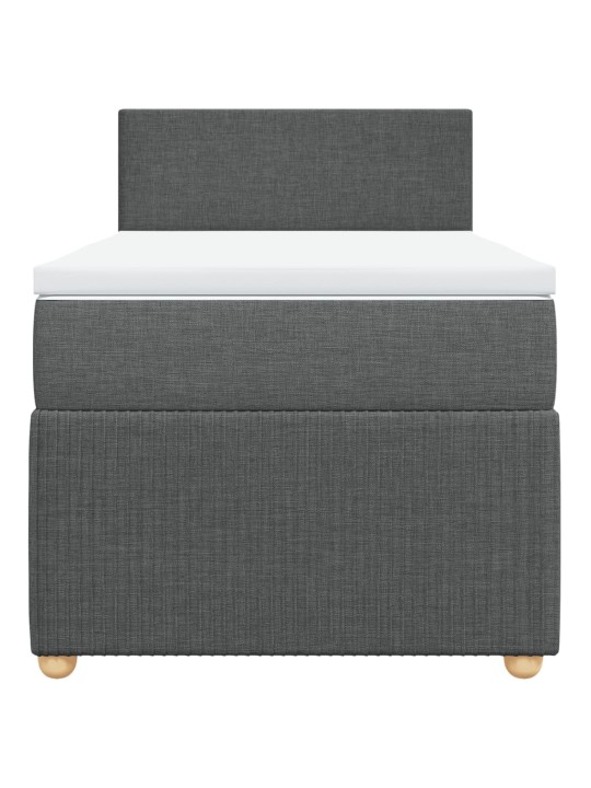 Box spring postel s matrací tmavě šedá 90x190 cm textil