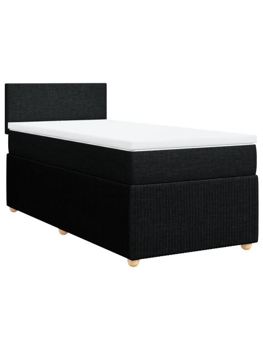 Box spring postel s matrací černá 90x190 cm textil