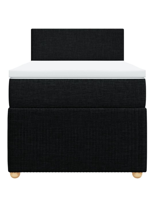 Box spring postel s matrací černá 90x190 cm textil