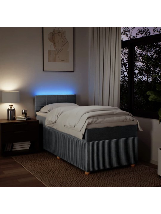 Box spring postel s matrací světle šedá 90x190 cm textil