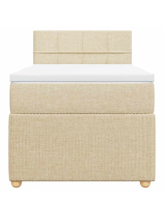 Box spring postel s matrací krémová 90x190 cm textil