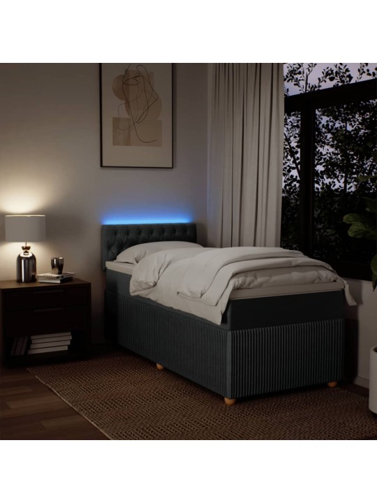 Box spring postel s matrací tmavě šedá 90x190 cm textil