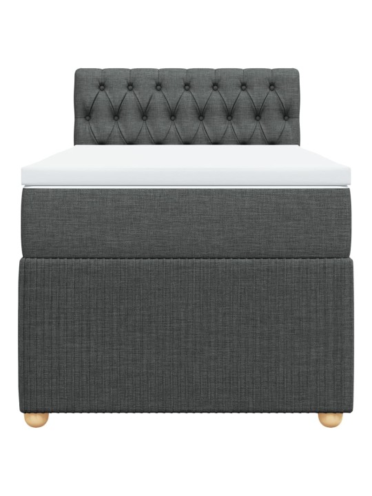 Box spring postel s matrací tmavě šedá 90x190 cm textil