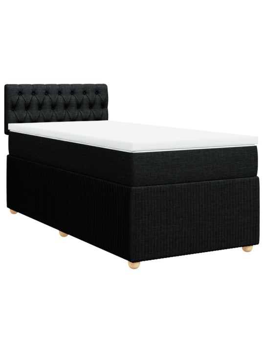 Box spring postel s matrací černá 90x190 cm textil