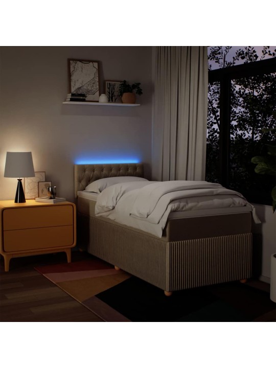 Box spring postel s matrací krémová 90x190 cm textil