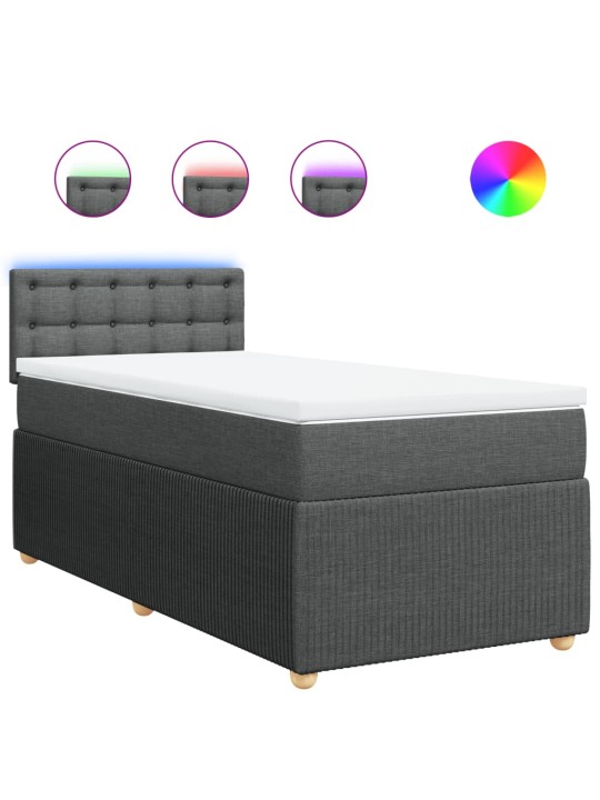 Box spring postel s matrací tmavě šedá 90x190 cm textil