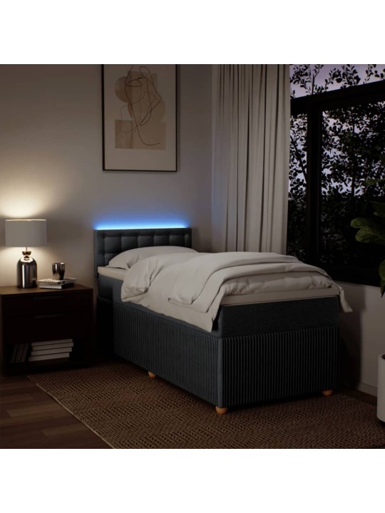 Box spring postel s matrací tmavě šedá 90x190 cm textil
