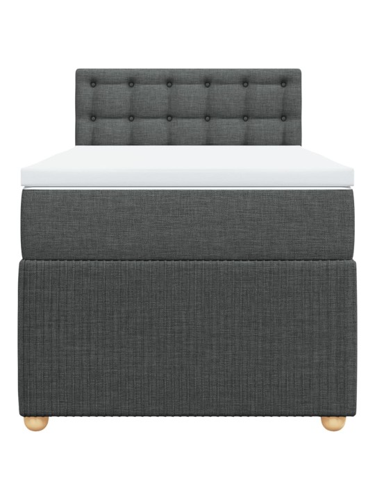 Box spring postel s matrací tmavě šedá 90x190 cm textil