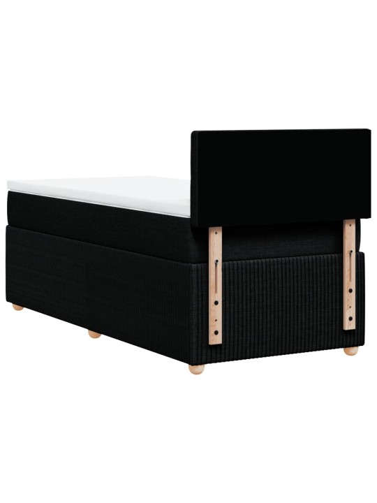 Box spring postel s matrací černá 90x190 cm textil