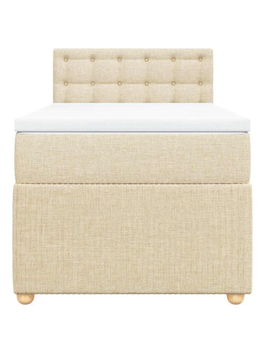 Box spring postel s matrací krémová 90x190 cm textil