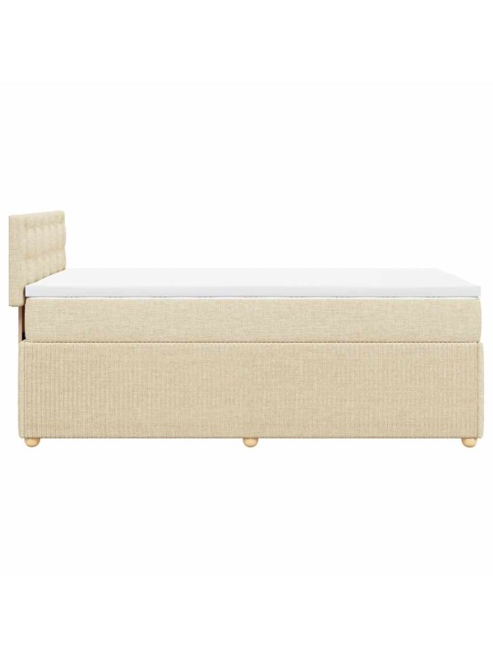 Box spring postel s matrací krémová 90x190 cm textil