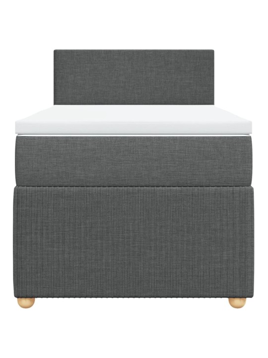 Box spring postel s matrací tmavě šedá 90x200 cm textil