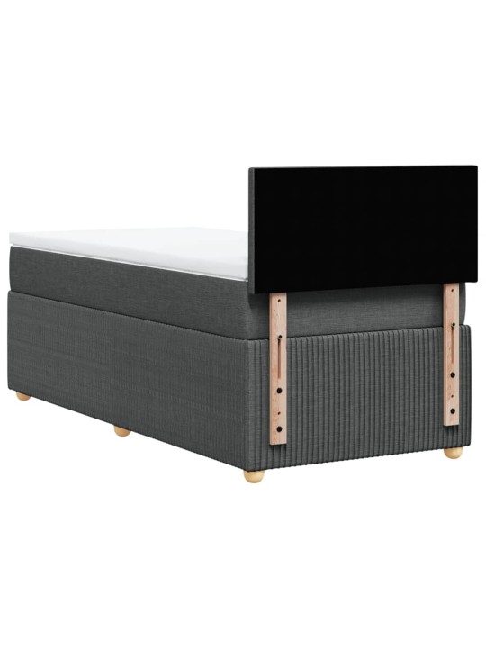Box spring postel s matrací tmavě šedá 90x200 cm textil