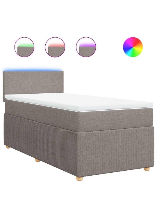 Box spring postel s matrací taupe 90x200 cm textil