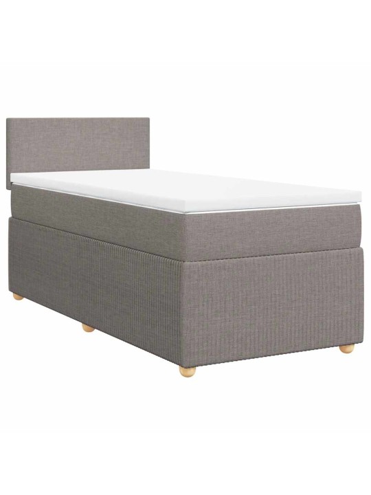 Box spring postel s matrací taupe 90x200 cm textil
