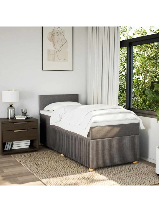 Box spring postel s matrací taupe 90x200 cm textil