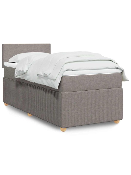 Box spring postel s matrací taupe 90x200 cm textil