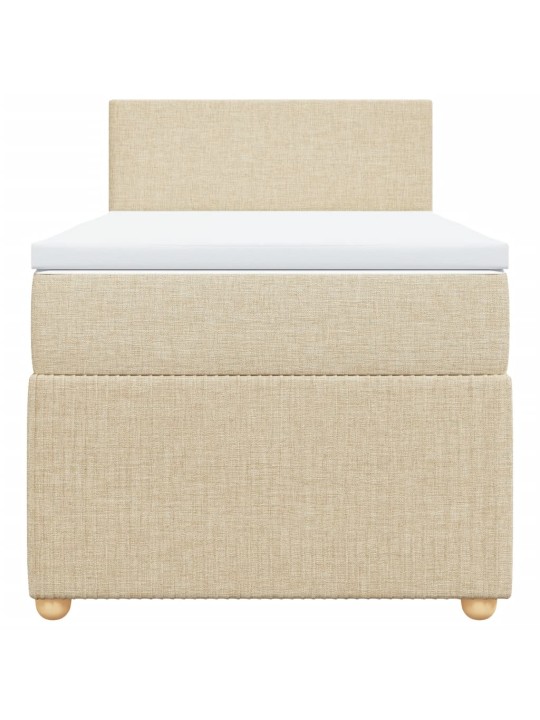 Box spring postel s matrací krémová 90x200 cm textil