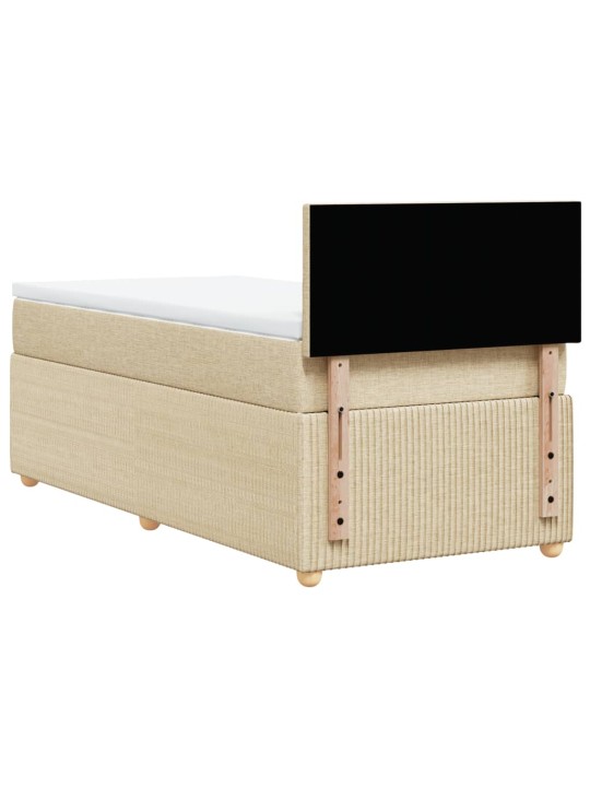 Box spring postel s matrací krémová 90x200 cm textil