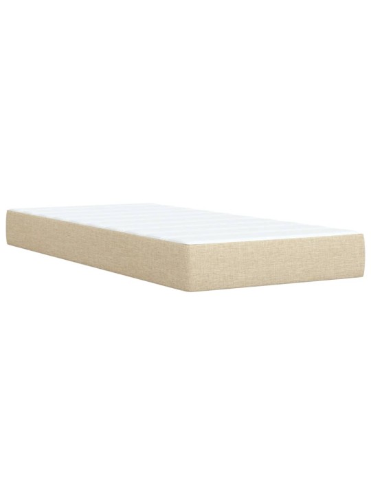 Box spring postel s matrací krémová 90x200 cm textil