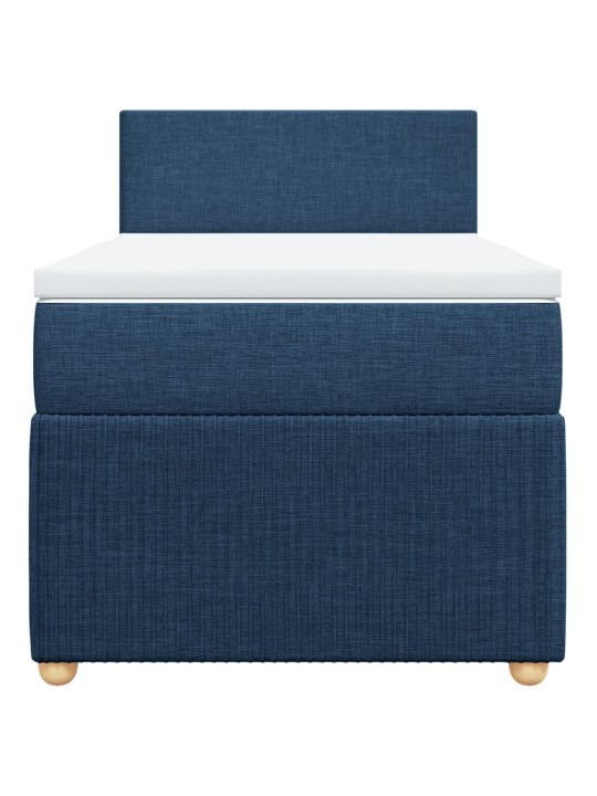 Box spring postel s matrací modrá 90x200 cm textil