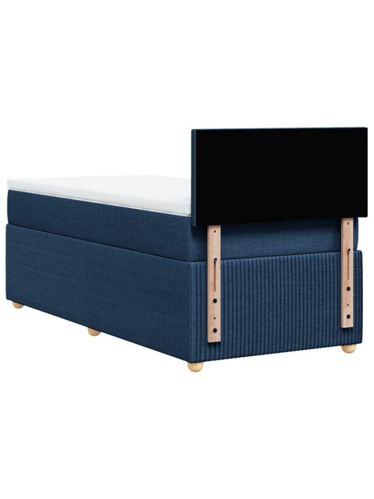 Box spring postel s matrací modrá 90x200 cm textil