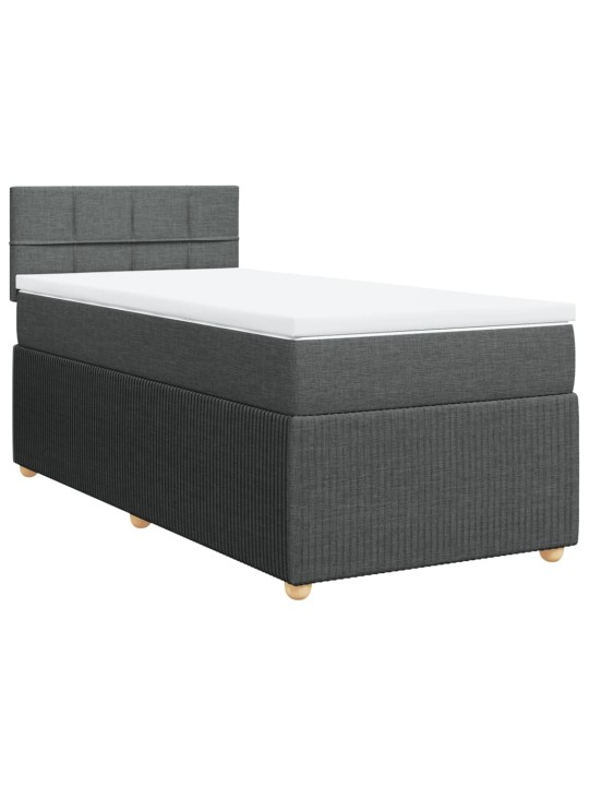 Box spring postel s matrací tmavě šedá 90x200 cm textil