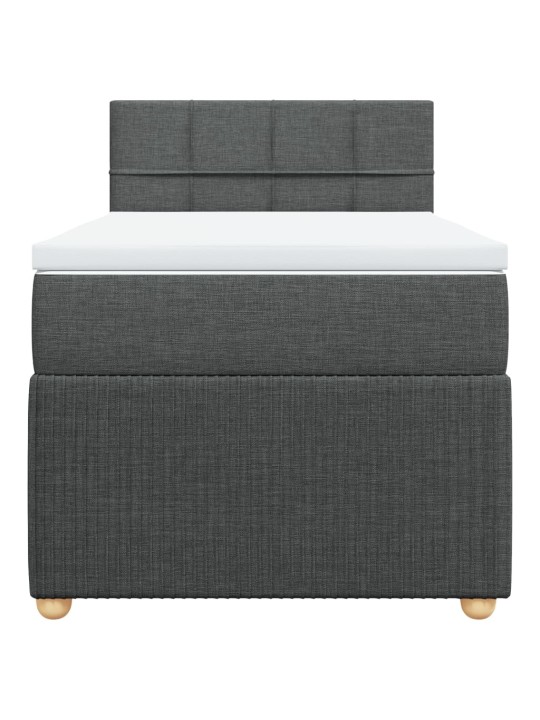 Box spring postel s matrací tmavě šedá 90x200 cm textil