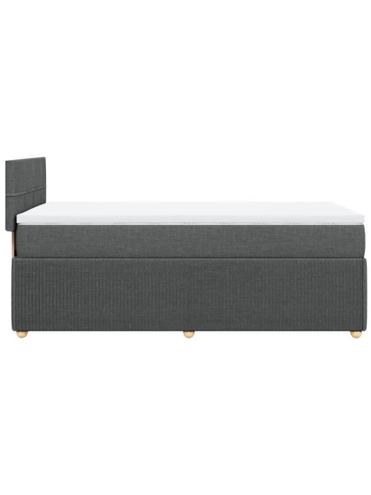 Box spring postel s matrací tmavě šedá 90x200 cm textil