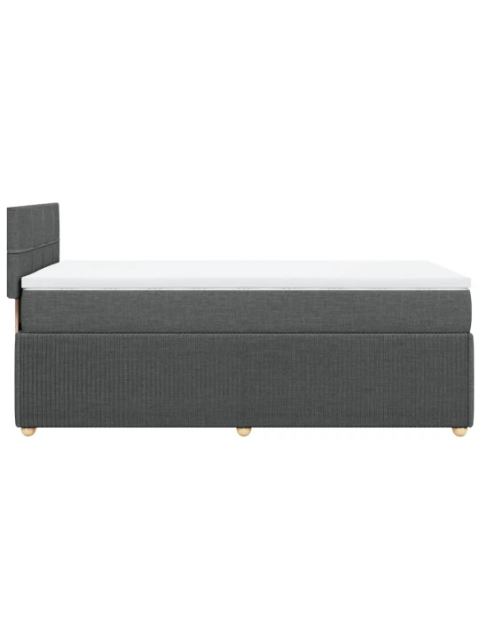 Box spring postel s matrací tmavě šedá 90x200 cm textil
