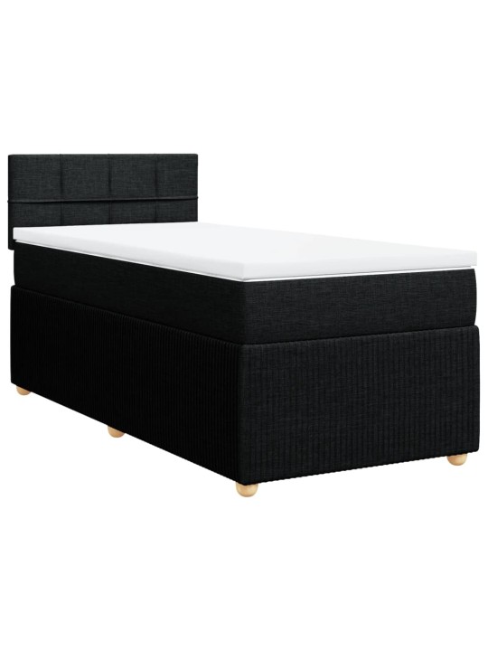 Box spring postel s matrací černá 90x200 cm textil