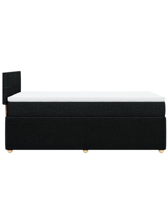 Box spring postel s matrací černá 90x200 cm textil