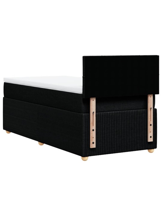 Box spring postel s matrací černá 90x200 cm textil