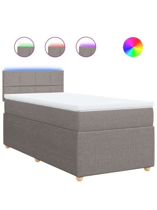 Box spring postel s matrací taupe 90x200 cm textil