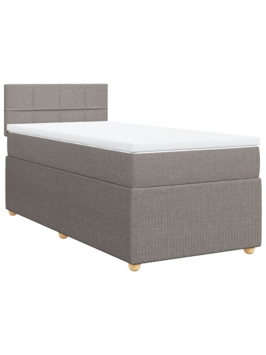 Box spring postel s matrací taupe 90x200 cm textil