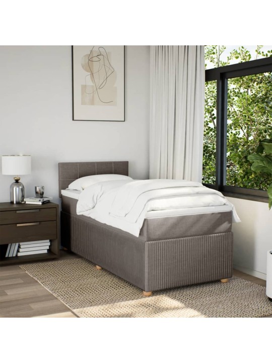 Box spring postel s matrací taupe 90x200 cm textil