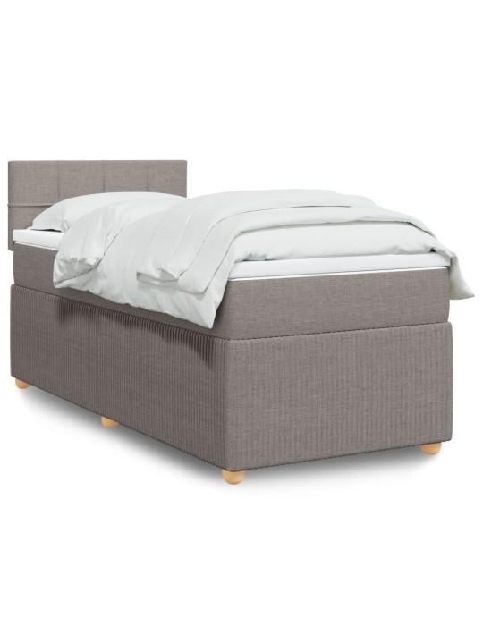 Box spring postel s matrací taupe 90x200 cm textil