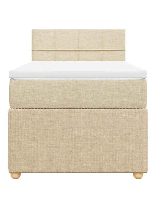 Box spring postel s matrací krémová 90x200 cm textil