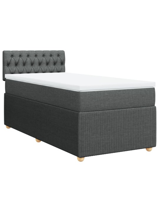 Box spring postel s matrací tmavě šedá 90x200 cm textil