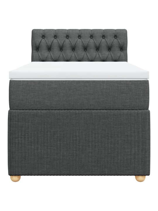 Box spring postel s matrací tmavě šedá 90x200 cm textil