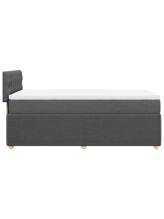 Box spring postel s matrací tmavě šedá 90x200 cm textil