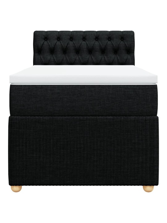 Box spring postel s matrací černá 90x200 cm textil