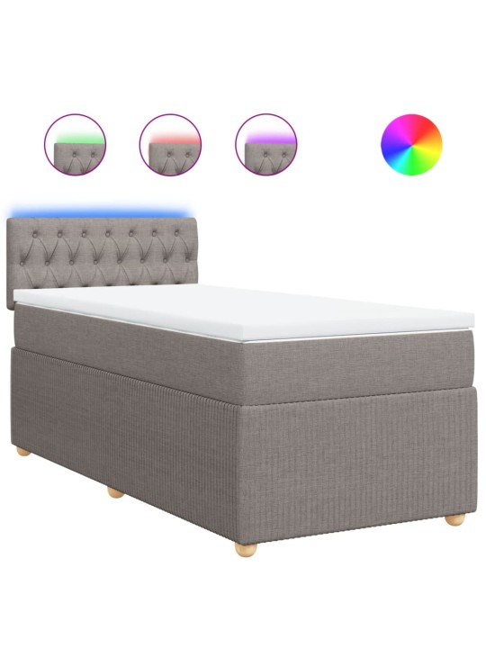 Box spring postel s matrací taupe 90x200 cm textil