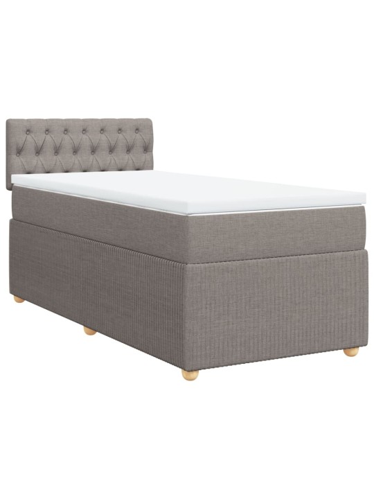 Box spring postel s matrací taupe 90x200 cm textil
